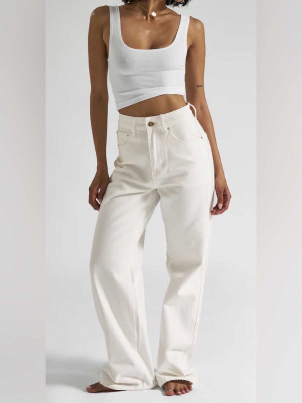 All Things Golden THE HIGH RISE DENIM STRAIGHT LEG JEAN XL NWT $170 - Picture 2 of 9